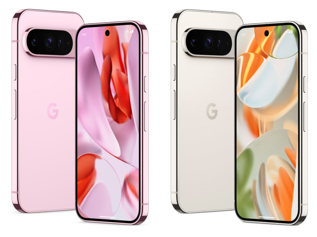 NY DESIGN: Google Pixel 9-mobilene har fått heftigere kameramoduler som krever litt mer plass en før. Vi konstaterer en omfattende redesign av mobilfamilien. Her er Pixel 9 Pro XL i den vulkansk-sorte utgaven. (Pressefoto: Google.)